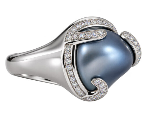 Tahitian Pearls & Diamond Ring